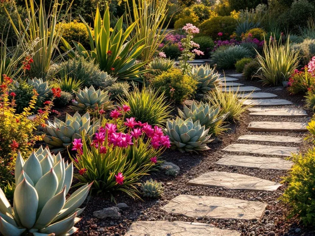 Drought-tolerant Southern California front yard with native plants and decomposed-granite path
